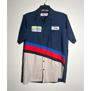 Vintage Red Kap Santa Margarita Ford Mechanic Work Shirt Jerry Colorblock